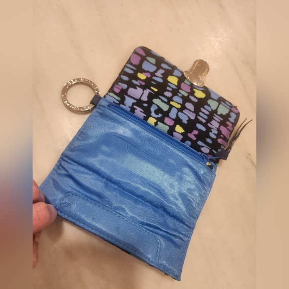 Vera Bradley Quick Swipe ID Coin Case in the Indigo Pop pattern. - Picture 11 of 12